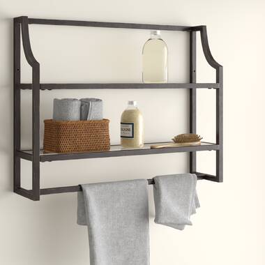 Bronze bathroom wall best sale shelf